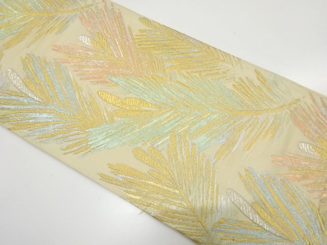 JAPANESE KIMONO / ANTIQUE WAKAMATSU PATTERN WOVEN FUKURO OBI (MAY BE W